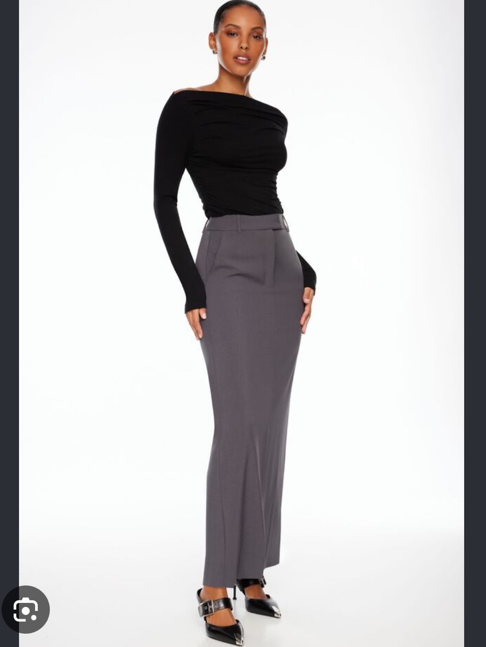 Charlotte Maxi Suiting Skirt - L